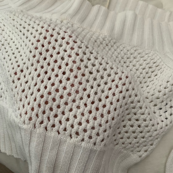 vintage y2k off shoulder garage mesh sweater top - Picture 4 of 4